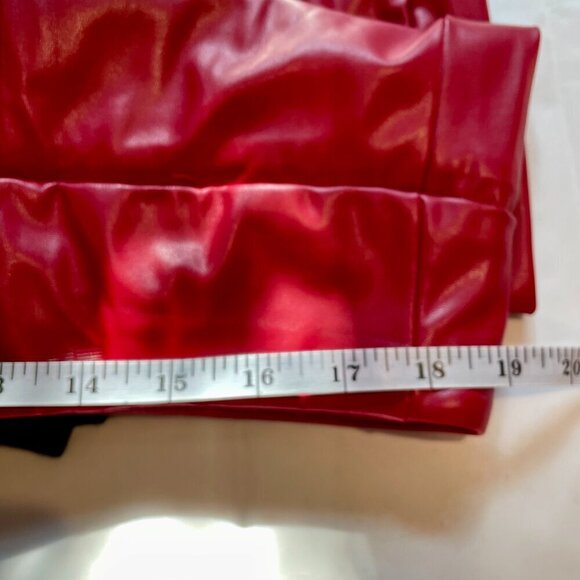 Ashley Stewart Red Faux Leather 2 piece Set Size 18/20 - Picture 12 of 13